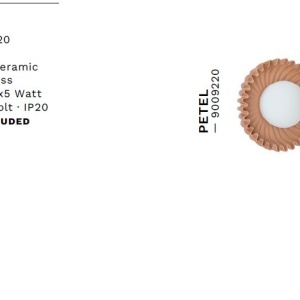 Aplica decorativa ceramica caramel, sticla alb, PETEL 245019 universul-luminii.ro
