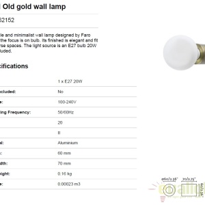 Aplica design modern minimalist TEN aurie antic 62152 180179 universul-luminii.ro