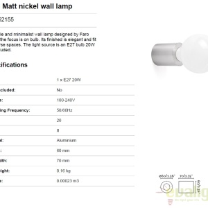 Aplica design modern minimalist TEN nickel 62155 179989 universul-luminii.ro