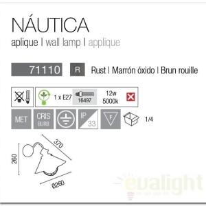 Aplica exterior clasic IP33 Nautica 71110 43239 universul-luminii.ro