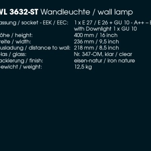 Aplica iluminat exterior din fier forjat, WL 3632-ST 55559 universul-luminii.ro