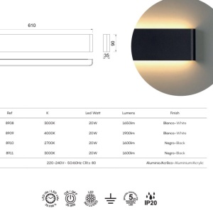 Aplica LED ambientala 20W 4000K BLANCO EGEO MA-8909 171759 universul-luminii.ro