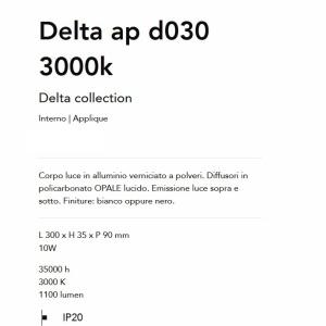 Aplica LED ambientala Delta ap d030 3000k negru 165449 universul-luminii.ro