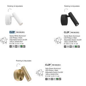 Aplica LED cu spot directionabil design minimalist CLIP alama satinata NVL-9030203 81349 universul-luminii.ro
