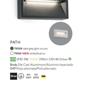 Aplica LED de exterior IP44 iluminat ambiental PATH gri 57499 universul-luminii.ro