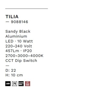 Aplica LED de perete design minimalist TILIA negru 158629 universul-luminii.ro