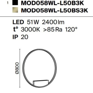Aplica LED de perete design modern Rim alama 80cm, 3000K 179539 universul-luminii.ro