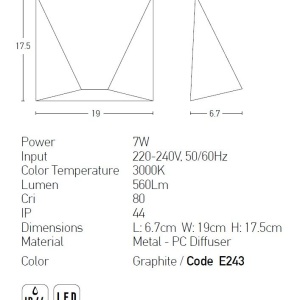 Aplica LED de perete pentru iluminat exterior Hany 47269 universul-luminii.ro