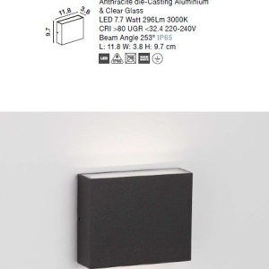 Aplica LED de perete pentru iluminat exterior IP65 DEWI 205969 universul-luminii.ro