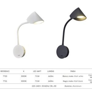Aplica LED de perete reglabila GOA negru 133829 universul-luminii.ro