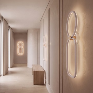 Aplica LED iluminat ambiental POLA alb/ auriu