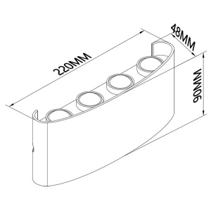 Aplica LED iluminat exterior ambiental IP54 ARCS gri inchis 135959 universul-luminii.ro