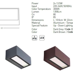 Aplica LED iluminat exterior ambiental IP65 Fannel maro 154389 universul-luminii.ro