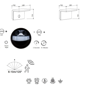 Aplica LED iluminat exterior cu senzor de miscare IP54 RUKA 221879 universul-luminii.ro