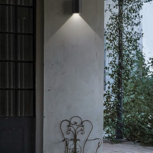 Aplica LED iluminat exterior design modern cu protectie IP44 APOLLO AP2 ROUND negru 137391 182799 universul-luminii.ro