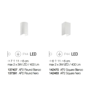 Aplica LED iluminat exterior design modern cu protectie IP44 APOLLO AP2 ROUND negru 137391 66509 universul-luminii.ro