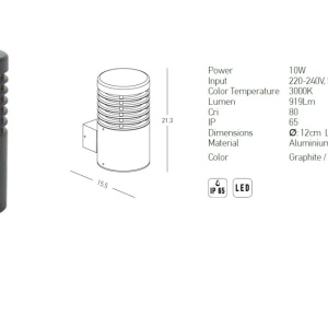 Aplica LED iluminat exterior modern IP65 Jarvis 154249 universul-luminii.ro