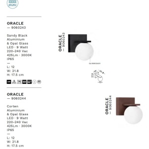 Aplica LED iluminat exterior modern IP65 ORACLE corten 251439 universul-luminii.ro