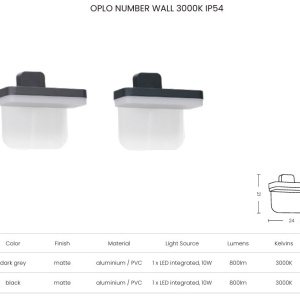 Aplica LED iluminat numar de casa IP54 OPLO NUMBER negru - Img 2
