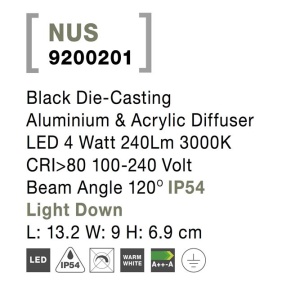 Aplica LED moderna de exterior cu iluminat ambiental IP54 NUS I 190889 universul-luminii.ro