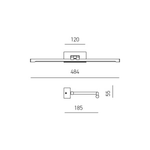 Aplica LED oglinda, tablou MAGIS L-48cm nickel satinat, 4000K 149779 universul-luminii.ro