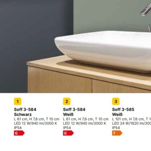 Aplica LED pentru baie moderna IP54 BEAUTY L-101cm negru 234289 universul-luminii.ro