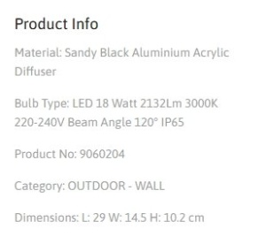 Aplica LED pentru exterior design modern IP65 Leto negru 29cm 219239 universul-luminii.ro