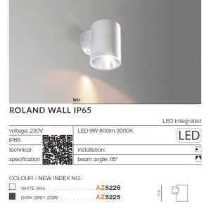 Aplica LED pentru iluminat exterior IP65 ROLAND WH 119829 universul-luminii.ro
