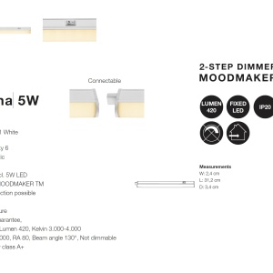 Aplica LED perete/plafon MOODMAKER Latona 5W 47416101 NL 72629 universul-luminii.ro