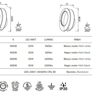 Aplica LED stil ambiental, KILDA alba MA-8463 171289 universul-luminii.ro