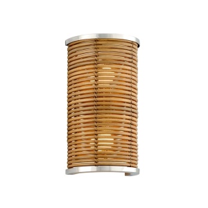 Aplica LUX din Rattan, Otel, Design Industrial Vintage, Carayes
