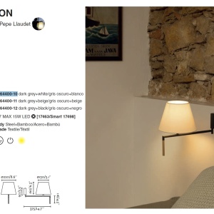 Aplica moderna directionabila design elegant RON gri inchis/alb 92069 universul-luminii.ro