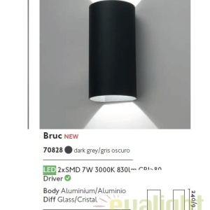 Aplica moderna LED exterior Up/Down IP54 BRUC 70828 58789 universul-luminii.ro