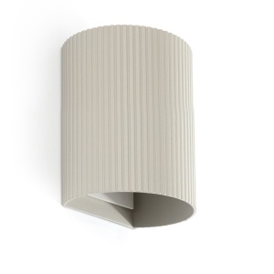 Aplica perete aluminiu striat gri, 1xGU10, SOLE round