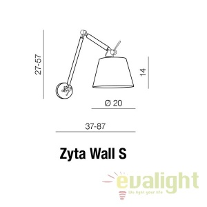 Aplica perete directionabila design modern ZYTA S ALU aluminiu 69629 universul-luminii.ro