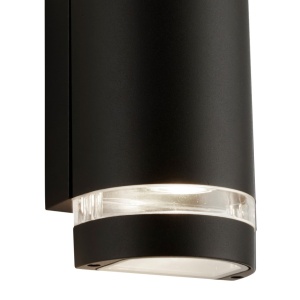 Aplica perete exterior IP44 Up and Down Sheffield negru 174279 universul-luminii.ro