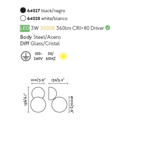 Aplica perete LED design modern JOY Black 64027 61519 universul-luminii.ro