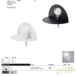 Aplica perete moderna cu raft NIT neagra dreapta 01006 173099 universul-luminii.ro