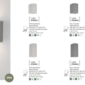 Aplica perete moderna de exterior cu iluminat ambiental IP65 LIDO I alba 190959 universul-luminii.ro