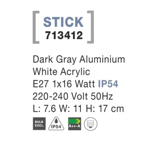 Aplica perete moderna de exterior IP54 STICK NVL-713412 79219 universul-luminii.ro