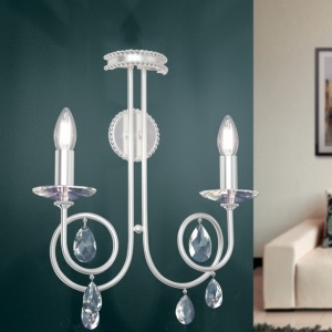Aplica perete stil clasic cu cristale Swarovski Giada argintiu mat 62999 universul-luminii.ro