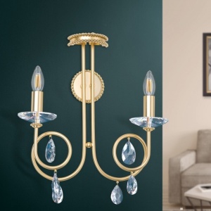 Aplica perete stil clasic cu cristale Swarovski Giada auriu mat 175409 universul-luminii.ro