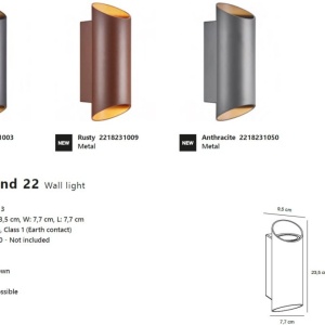 Aplica up/down de perete pentru iluminat exterior IP54 Nico round 22 negru 115109 universul-luminii.ro
