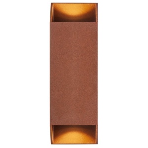 Aplica up/down de perete pentru iluminat exterior IP54 Nico square 22 ruginiu 115119 universul-luminii.ro