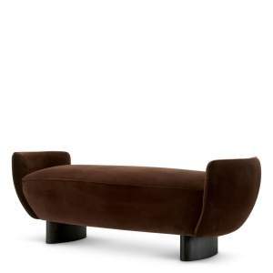 Bancheta LUX dormitor Stirling, catifea maro
