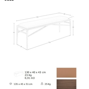 Bancheta tapitata design LUX Brown 130x40cm - Img 8