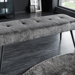 Bancheta tapitata design modern Boutique 100cm, gri inchis - Img 6