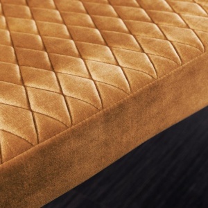 Bancheta tapitata design modern Paris 160cm, galben mustar - Img 4