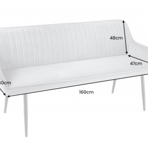 Bancheta tapitata design modern Turin 160cm, gri argintiu - Img 6