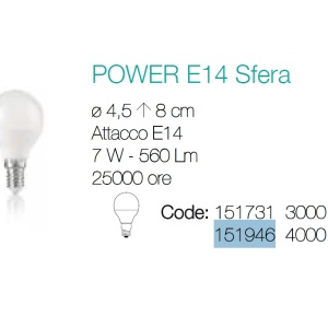Bec LED E14 Sfera 7W, 3000 K 151731 61489 universul-luminii.ro